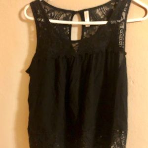 Xhilaration Boho Lace Sleeveless Blouse, Large